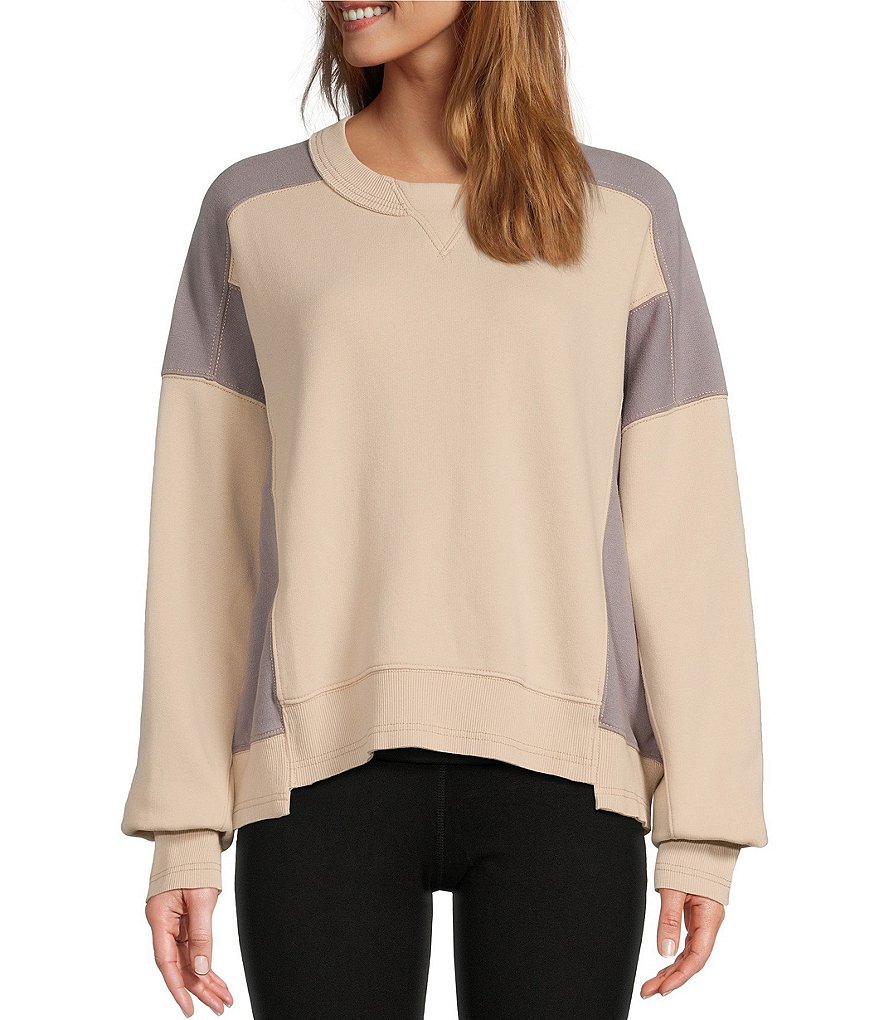 Free People on sale Sweatshirt Rowen Colorblock