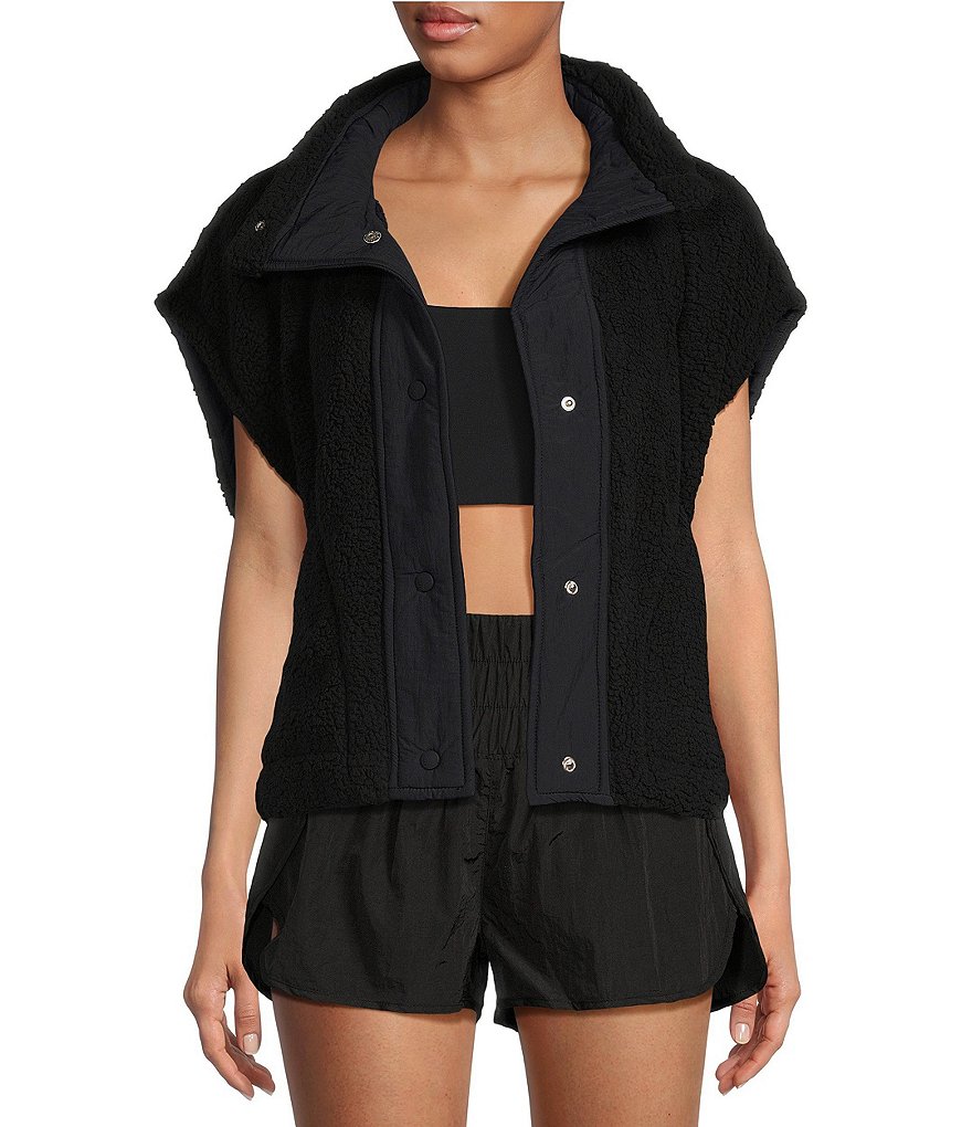 Free People hot Movement Adventure Awaits Oversized Fleece Vest Black