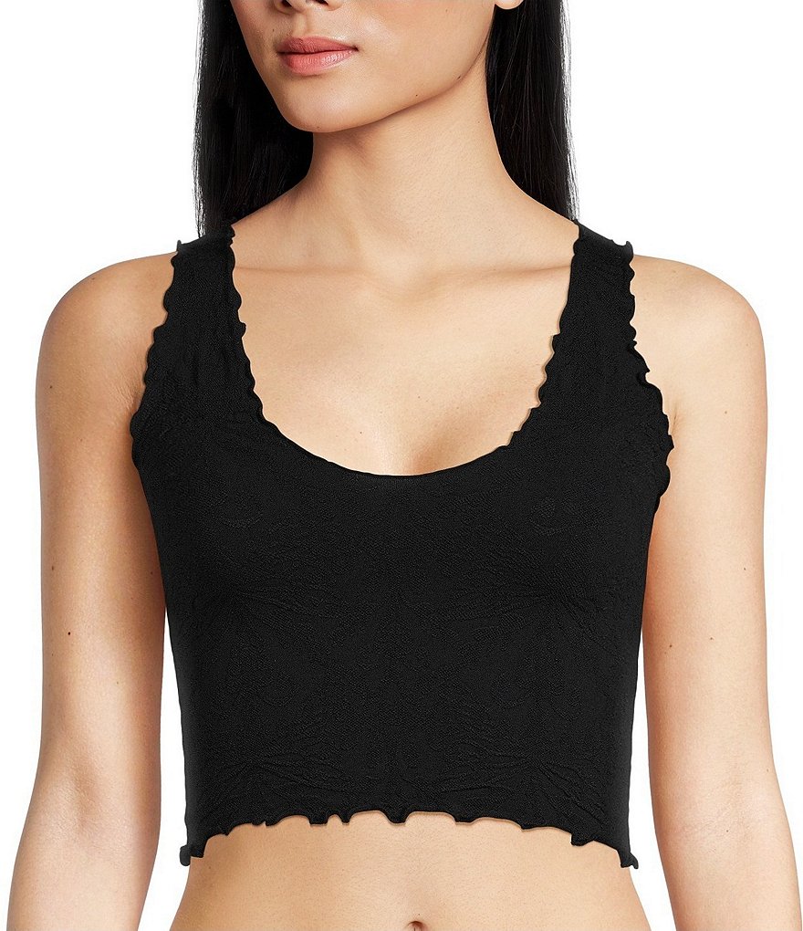 Free People - Square Neck Seamless Cami Crop Top - Black - Miss Monroe  Boutique