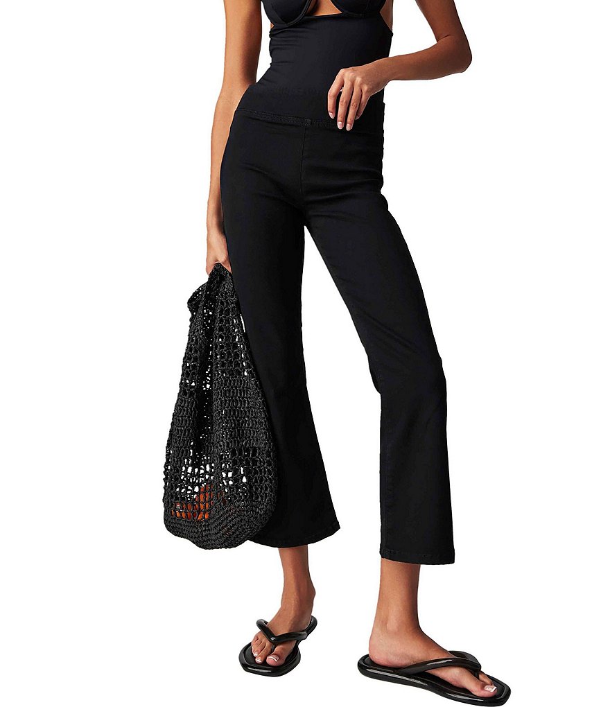 Buy Good American Black Crystal Pull-on Flare Leggings in Cotton for Women  in Kuwait