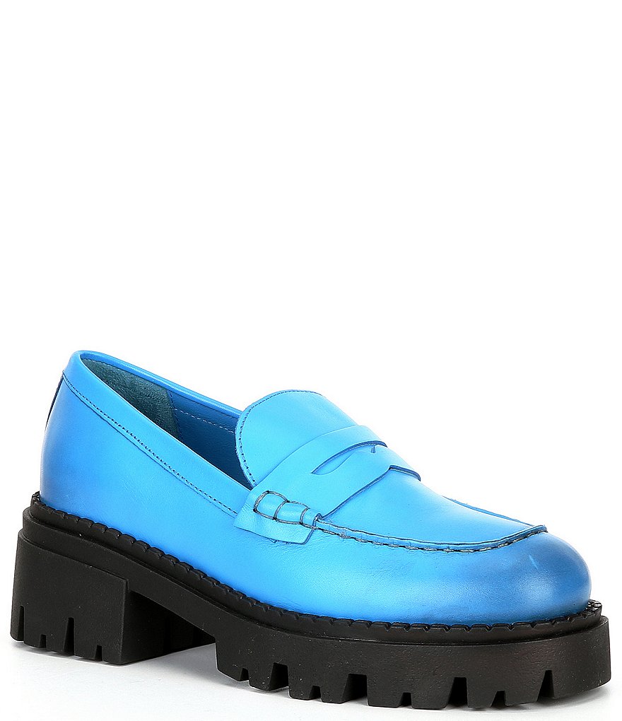 Free People Lyra Lug Sole Leather Platform Loafers