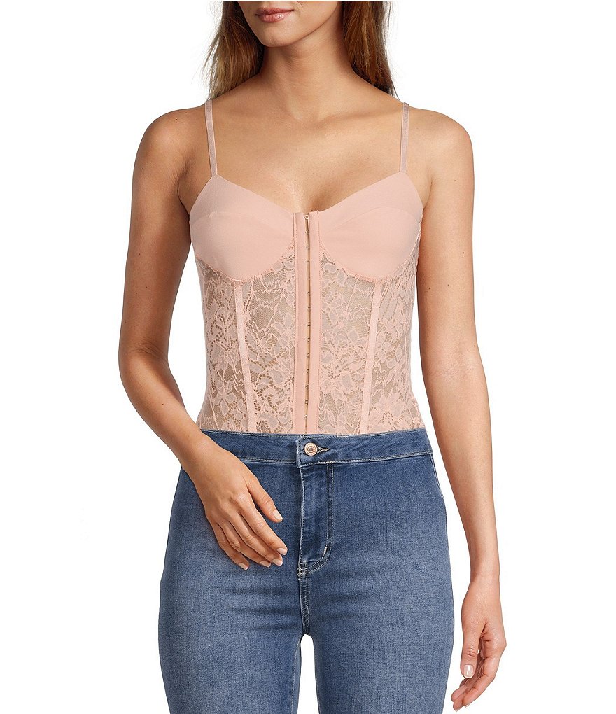 Free People x Intimately FP Night Rhythm Corset Bodysuit In Sage Combo in  Sage Combo
