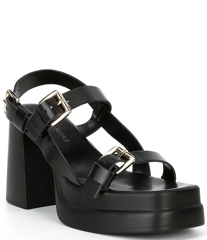 Free People Pamela Double Stack Leather Platform Sandals