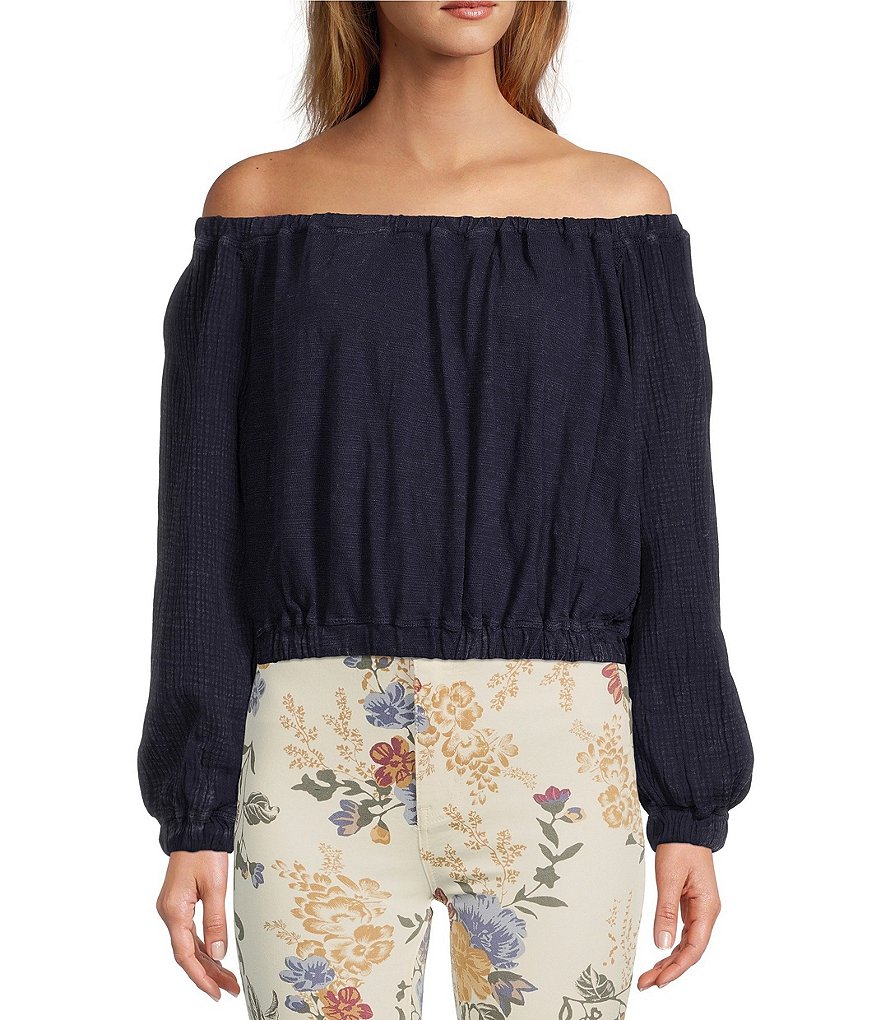 Free People Parfait Bubble Top in Navy