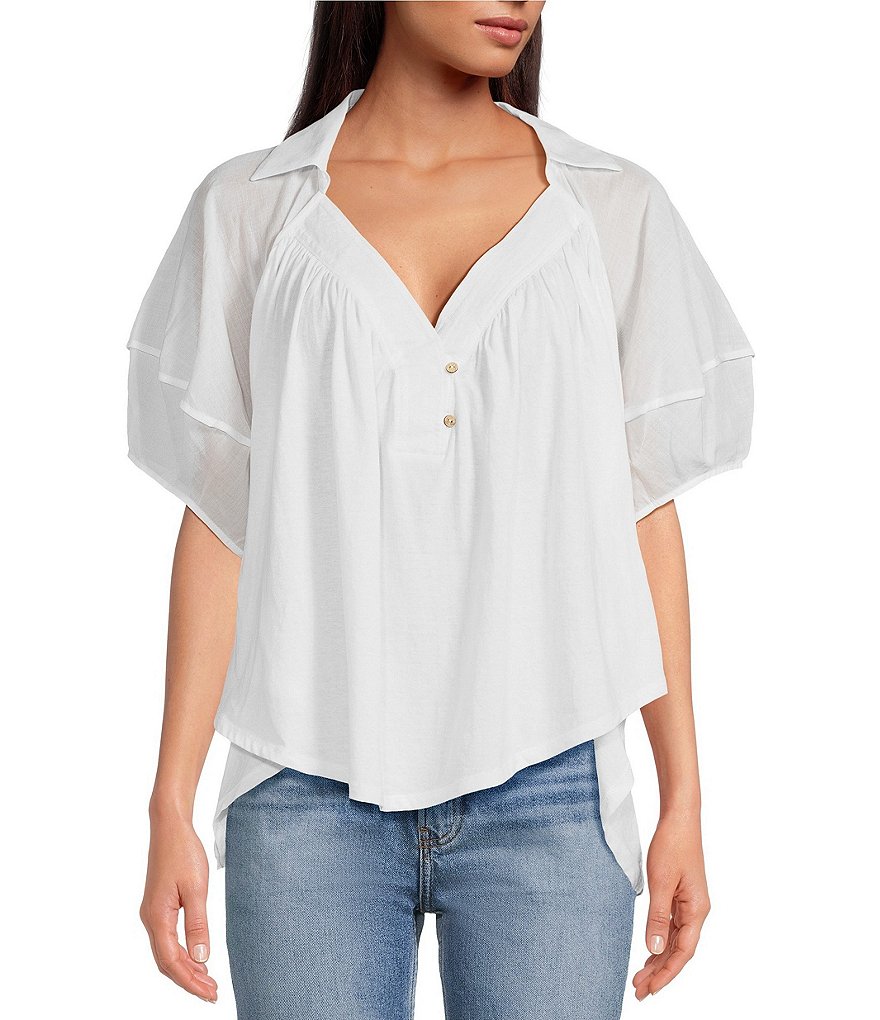 トップス Lure you in  PUFF FRILL POLOSHIRT TOPSの商品一覧 | Puff designs パフデザインズ