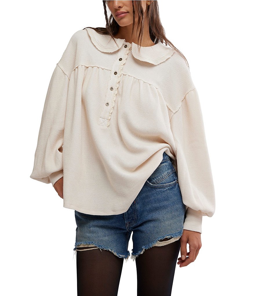 Daydreamer Free People Queen Of Hearts high quality Long Sleeve Tee Cream Sand X-Large DT11