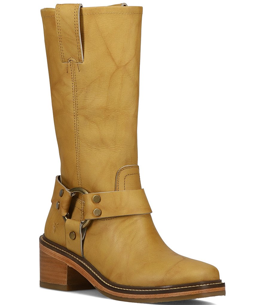Frye Kate Leather O-Ring Hardware Moto Boots | Dillard's