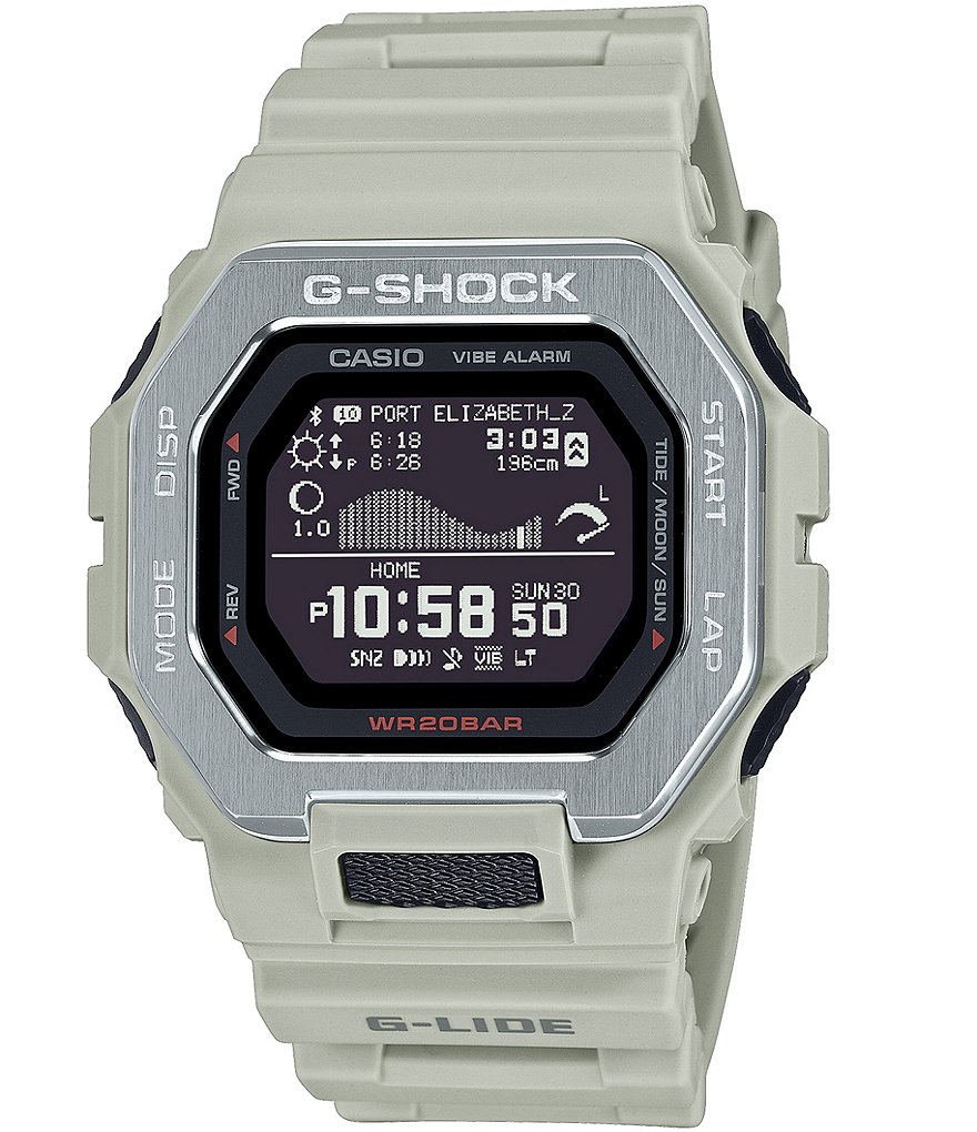 G Shock Men s Tidegraph Digital Beige Resin Strap Watch Dillard s