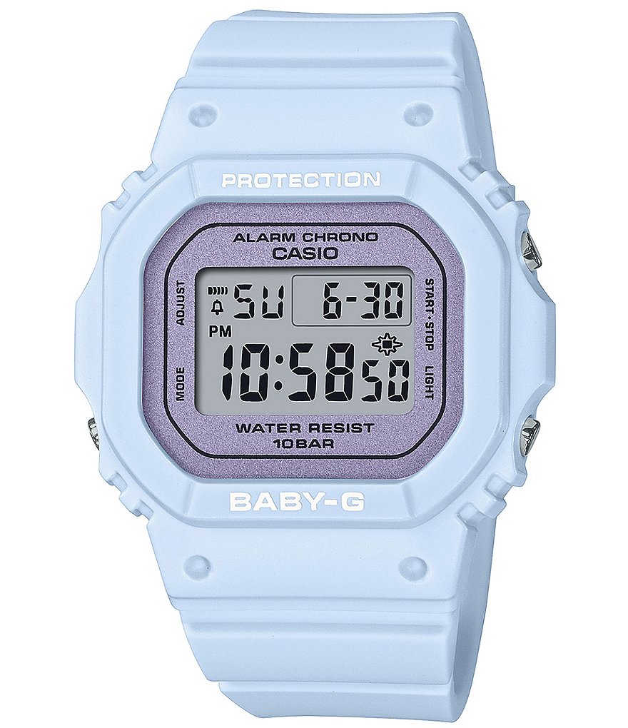 G-Shock Women's Baby-G Digital Pastel Blue Resin Strap Watch