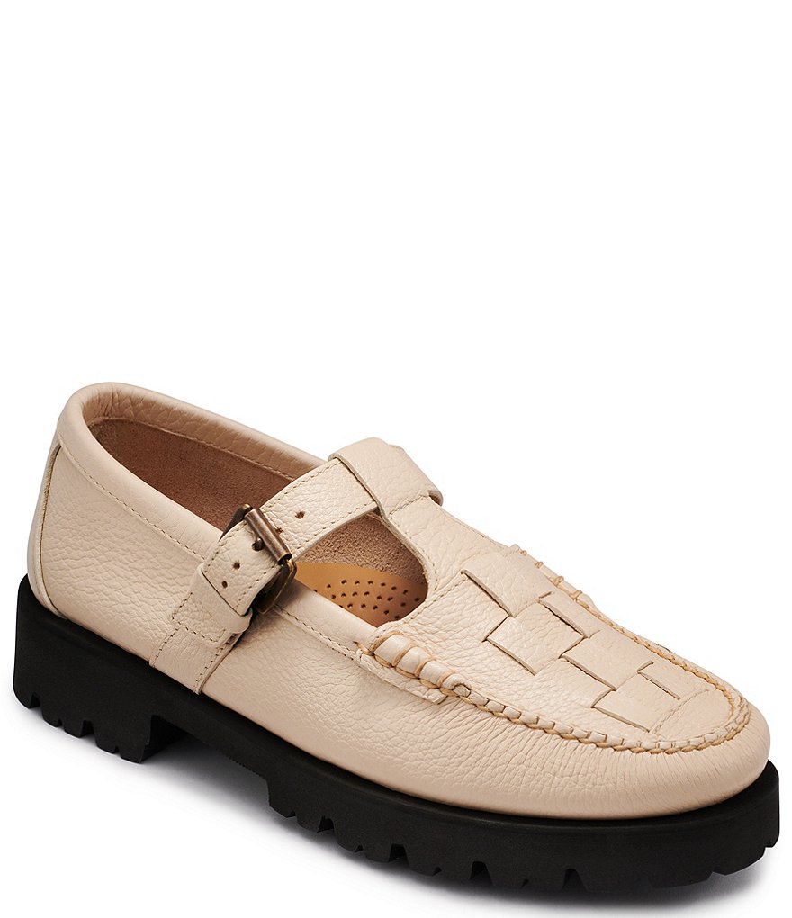 G.H. Bass Women's Fisherman Leather Mary Jane Platform Lug