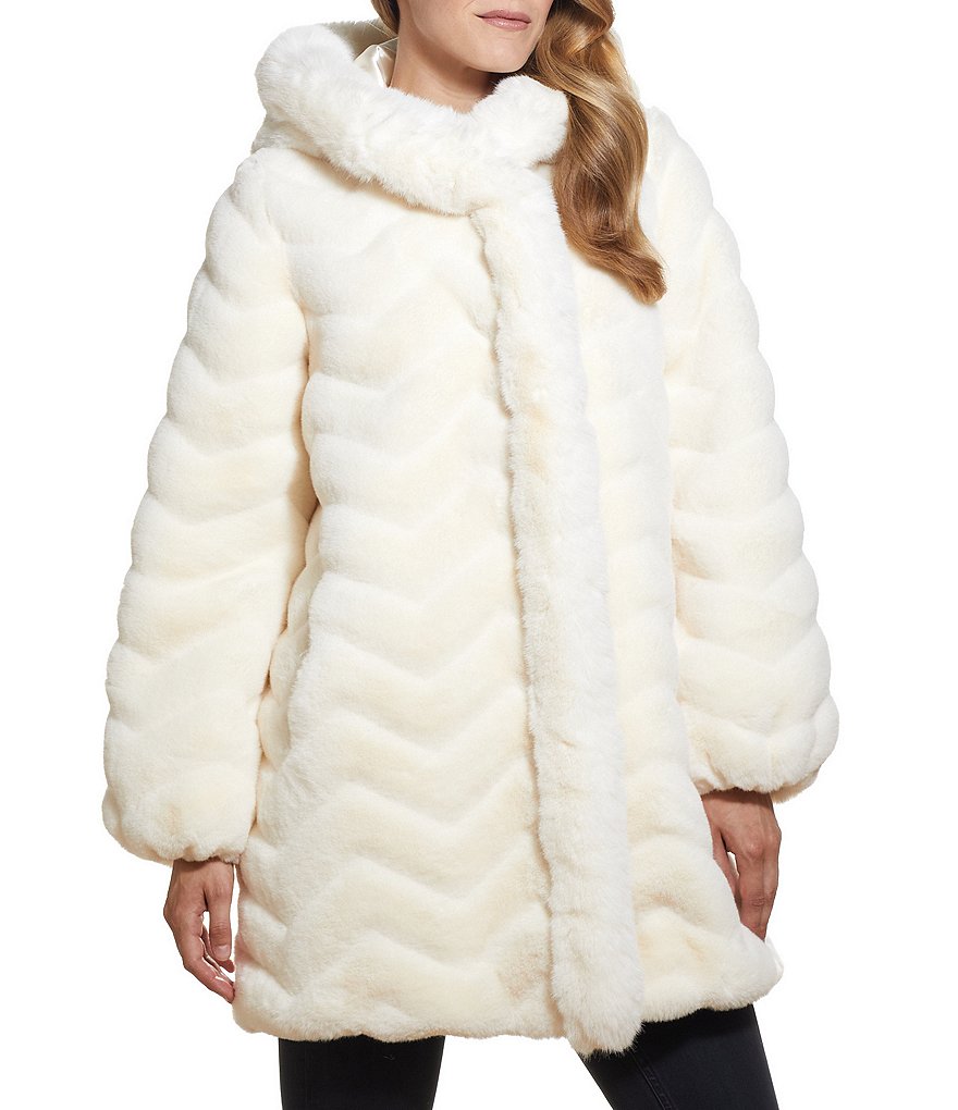 women's gallery hooded faux fur jacket