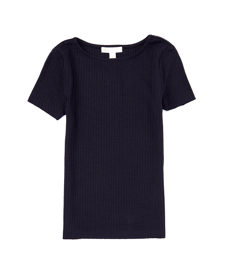 Citiknits Women's Black Short Sleeve Top Acetate/Spandex Shirt Size Medium  NWT