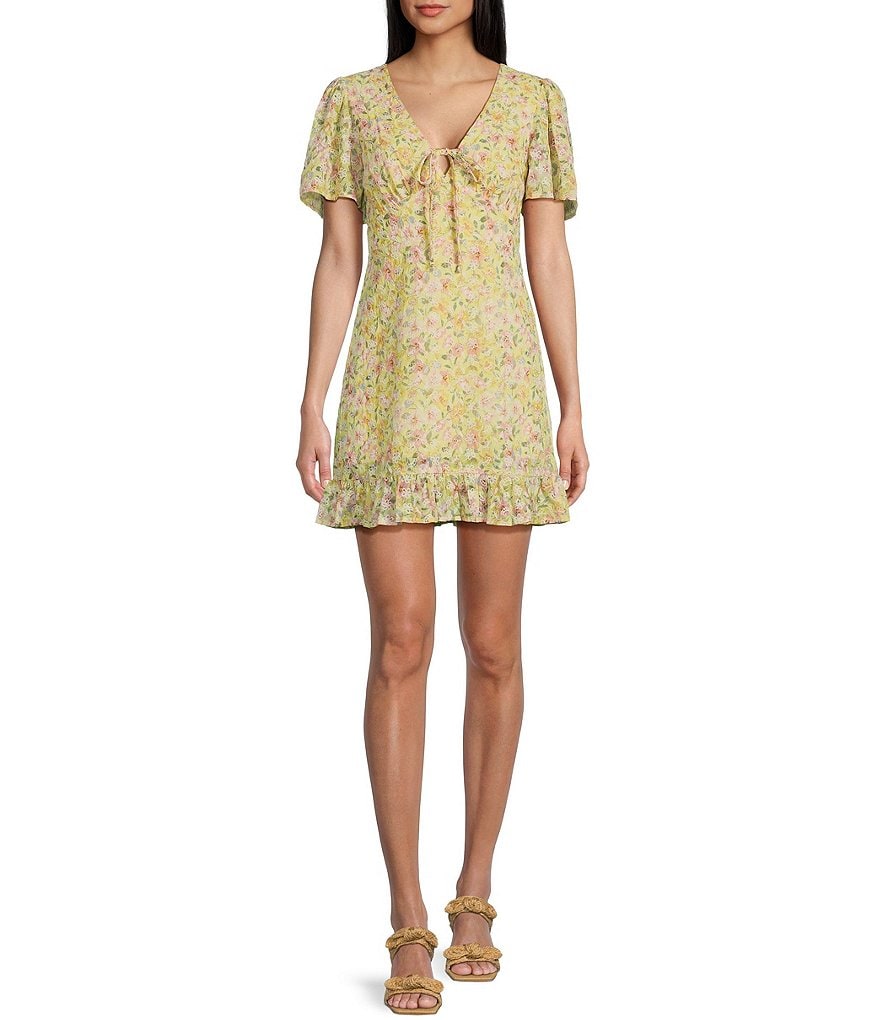 GB Floral Eyelet Mini Dress