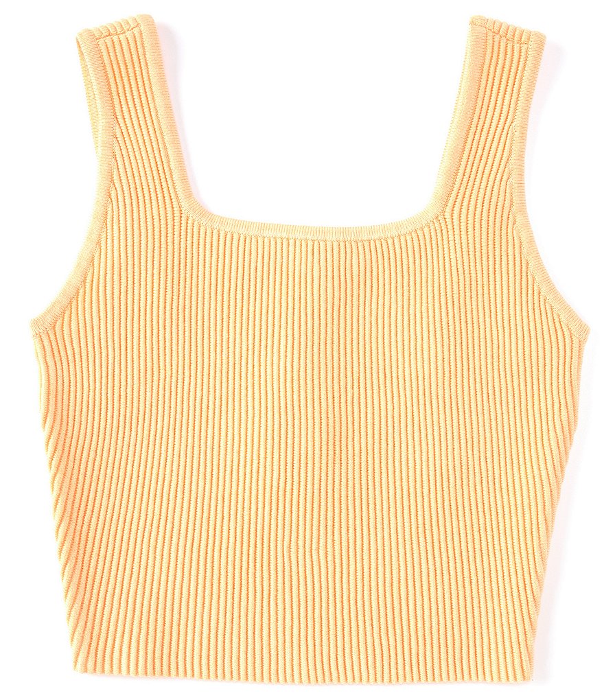  Mebius Girl's Crop Tank Ribbed Knit Cropped Tops