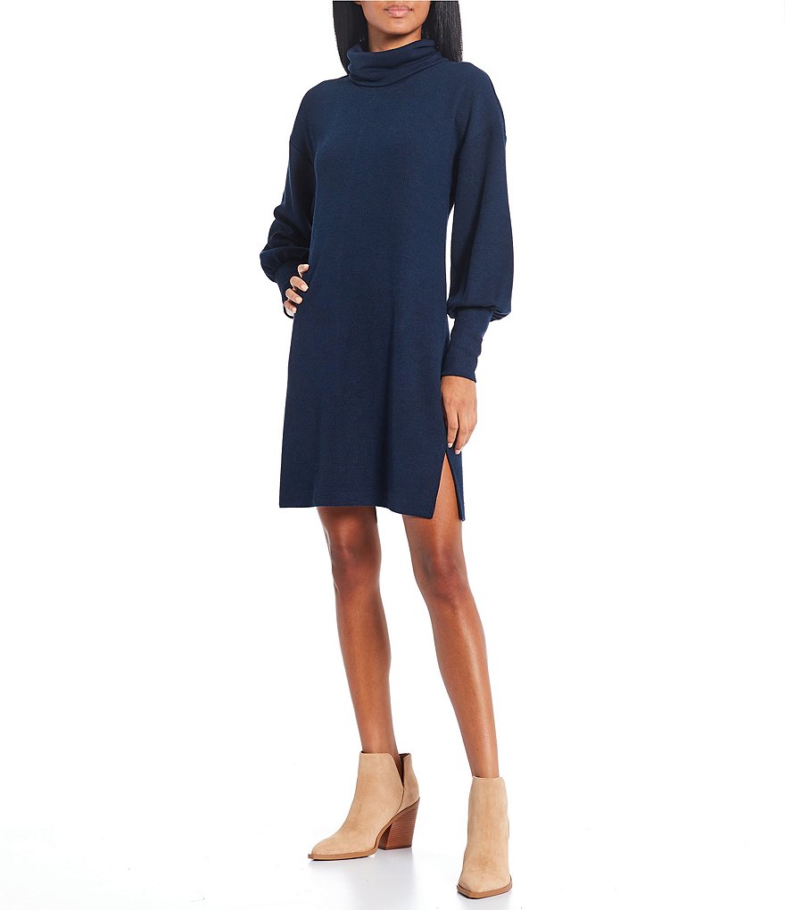 navy turtleneck dress