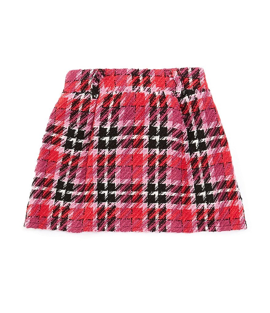 GB Little Girls 2T 6X Smocked Waist Plaid Skirt