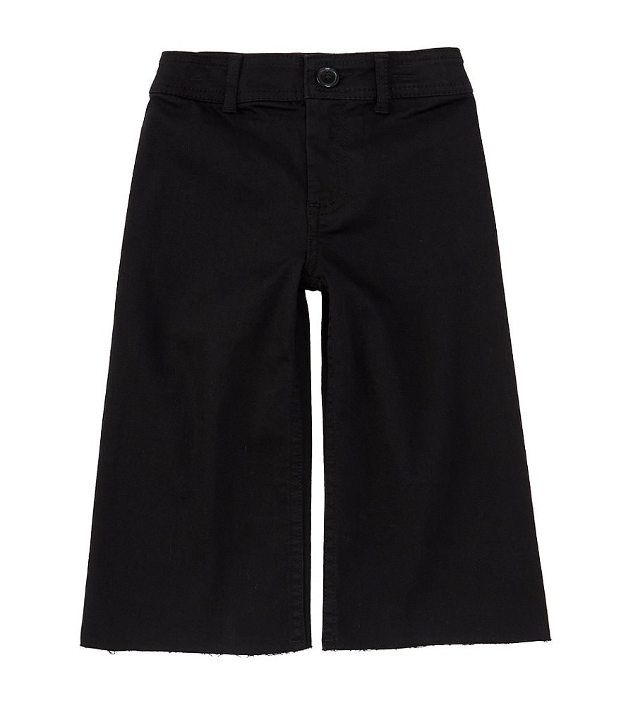 Wide-leg Twill Pants - Black - Ladies