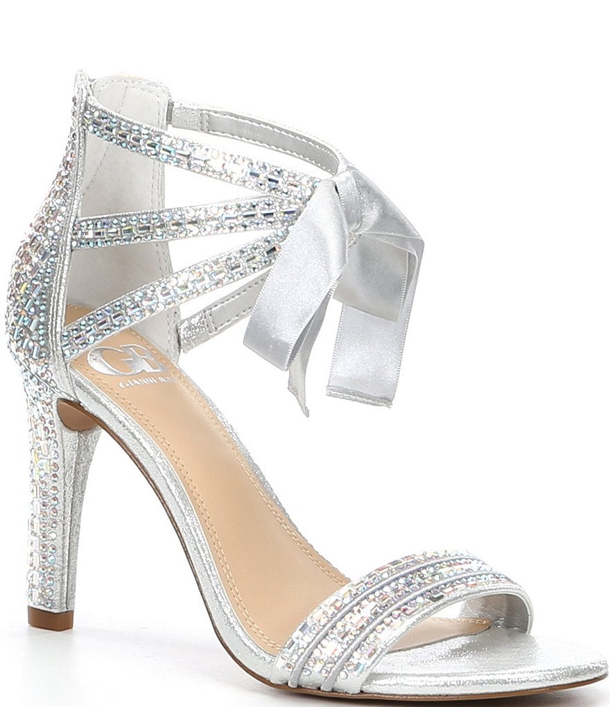 silver small heels for prom