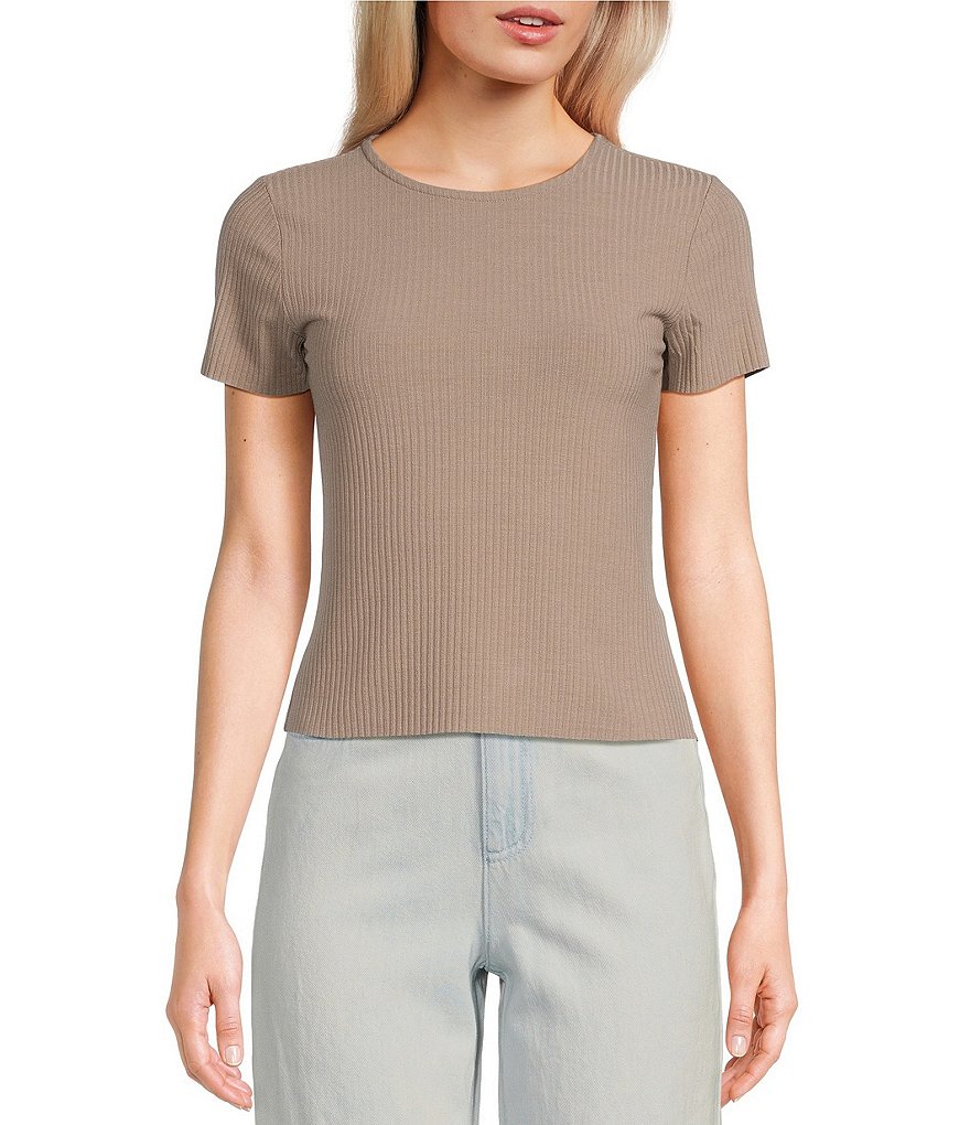 GB Short Sleeve Ribbed Knit Dillard\'s | T-Shirt