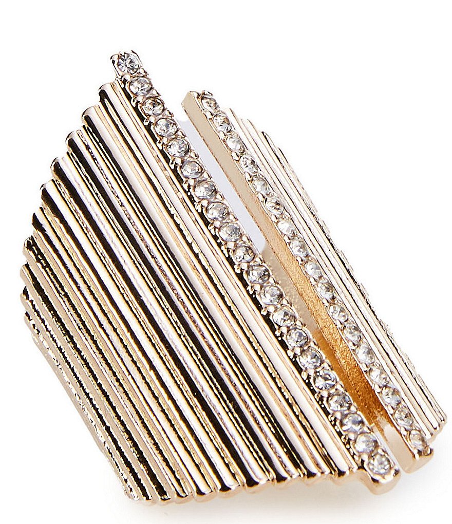 Gemma Layne Rhinestone Bar Statement Ring