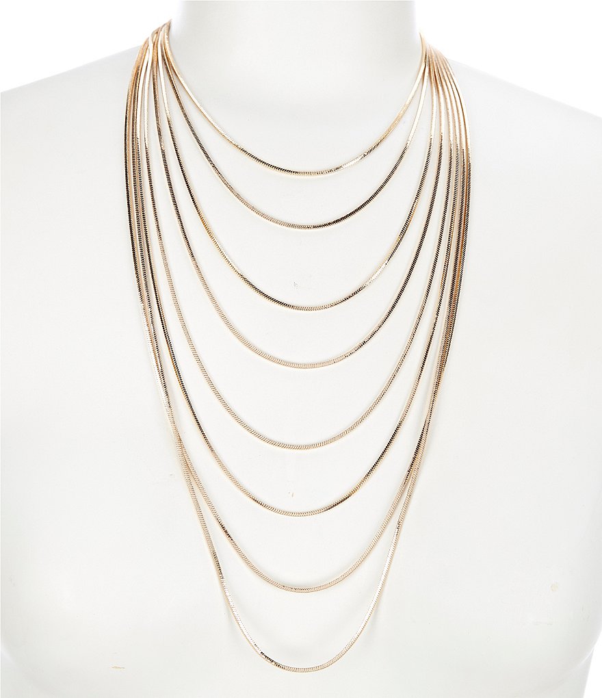 Gemma Layne Snake Chain Long Multi Strand Necklace | Dillard's