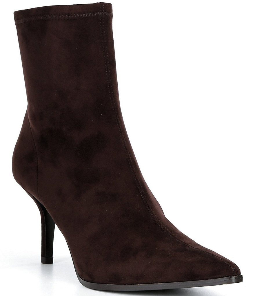 Alston Stretch Microsuede Pointed Toe Stiletto Booties