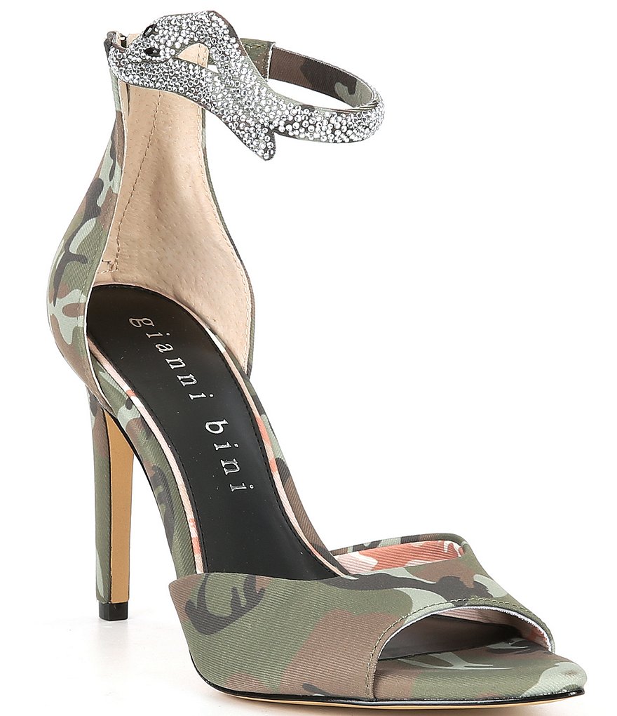 Gianni Bini August Camo Print Embellished Snake Dress Sandals Dillard s