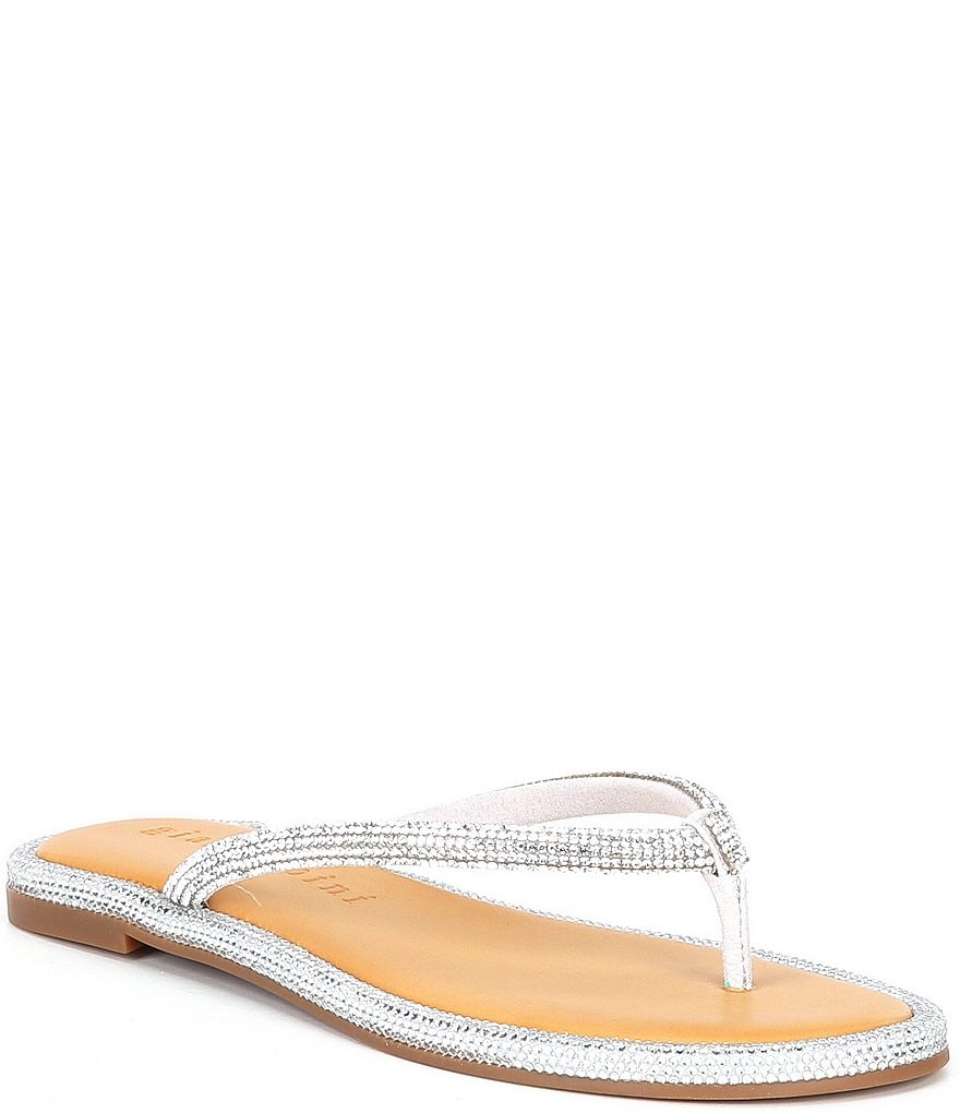 Diamante Toe-Thong Sandals Silver, Sandals & Flip Flops