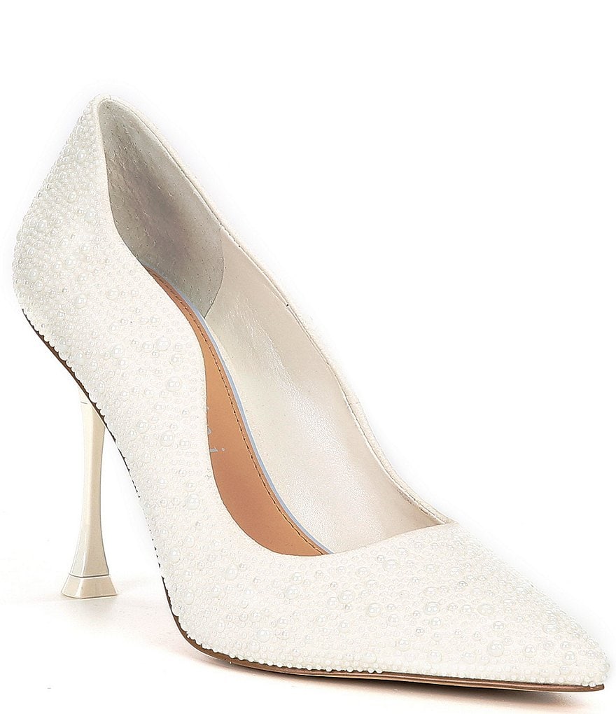 Gianni Bini Bridal Collection TheaThree Pearl Scalloped Pointed Toe ...