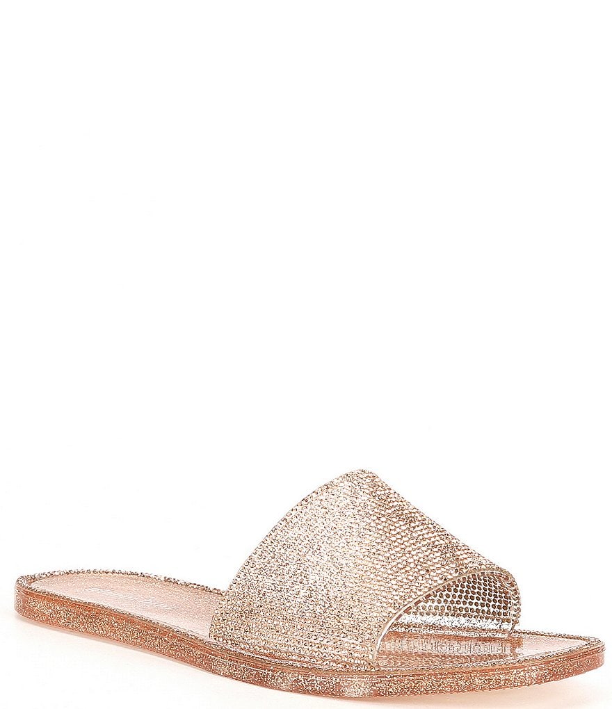 Clear best sale jeweled slides