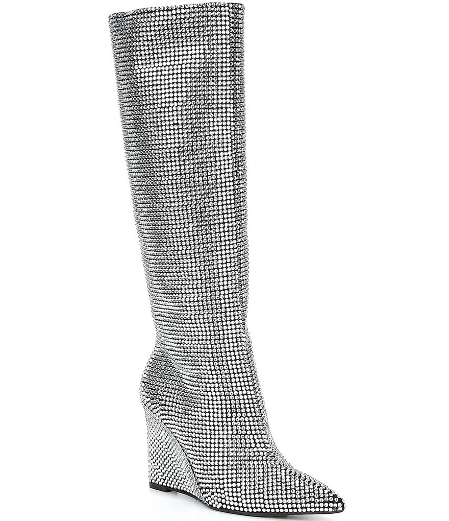 Calf high 2024 wedge boots