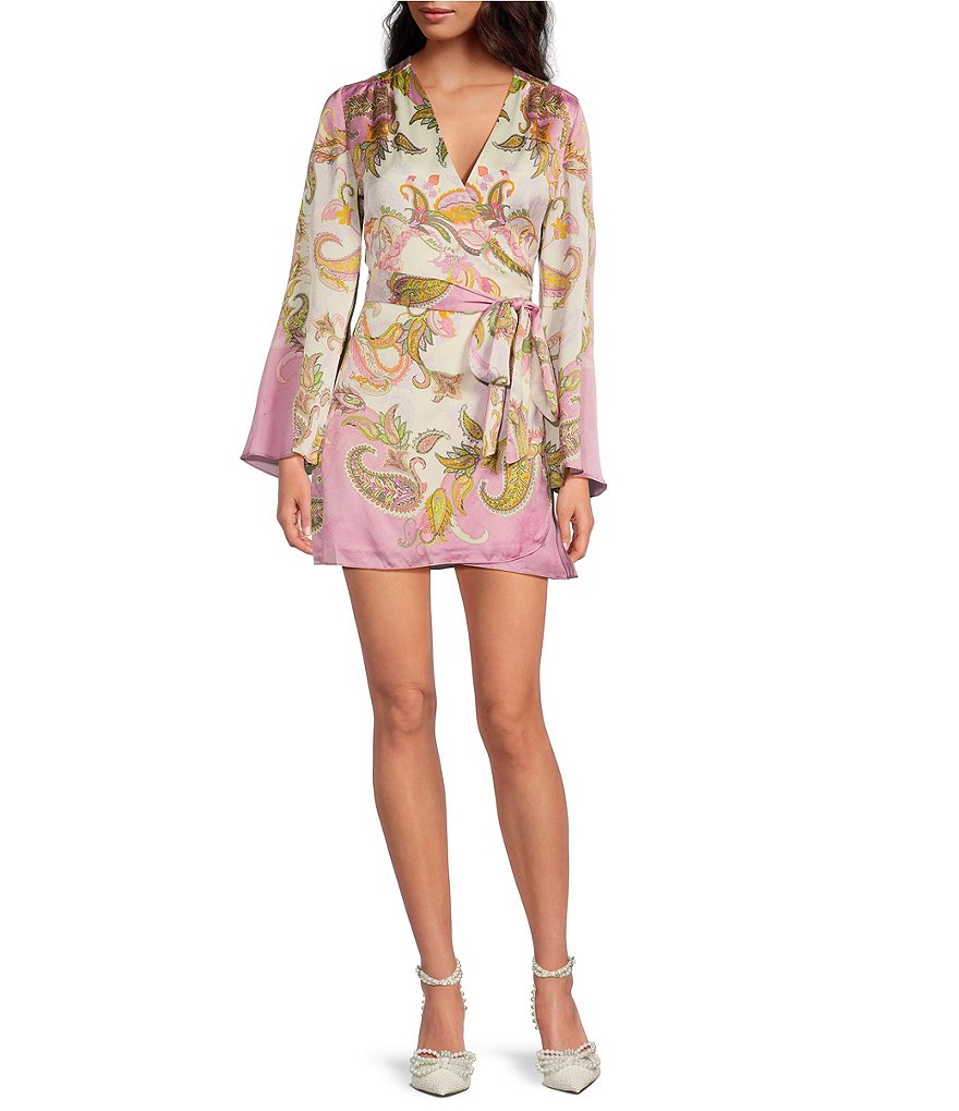 pink wrap dress