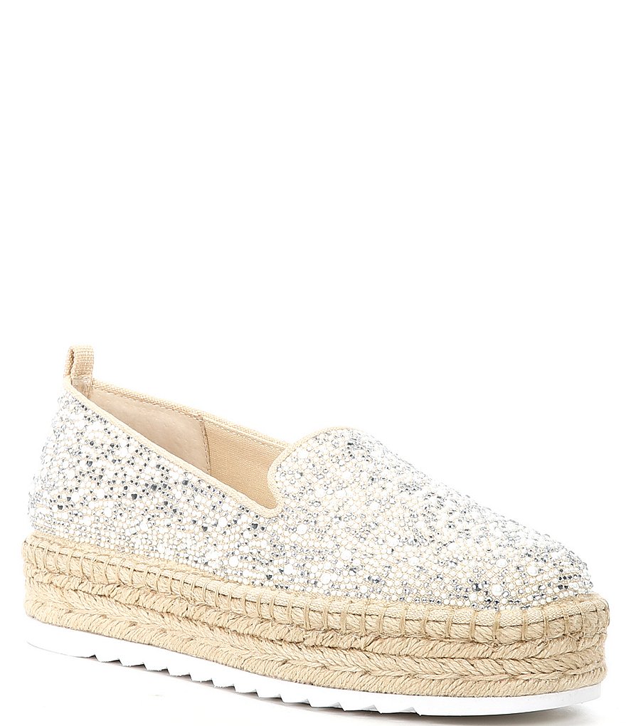 Gianni Bini Kaden Pearl Rhinestone Platform Espadrilles | Dillard's