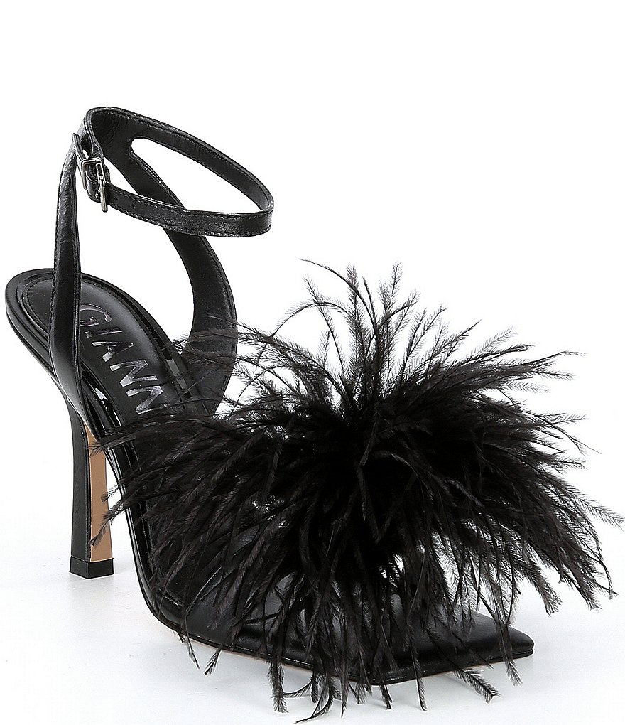 Generic 41 Size Ostrich Feather High Heels Sandals Women Summer Designer  Ladies Party Stripper Heels Flip Flops Shoes(#black) | Jumia Nigeria