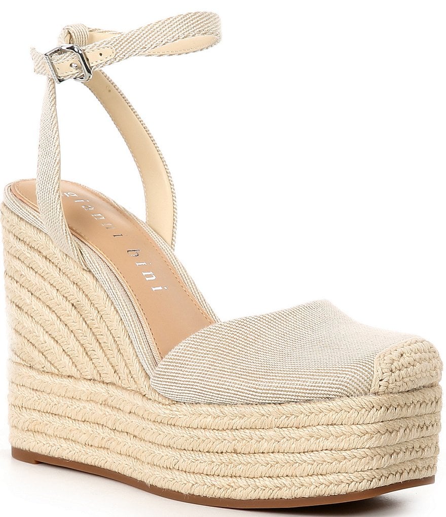 Gianni Bini Scottie Raffia Jute Platform Espadrille Wedges | Dillard's