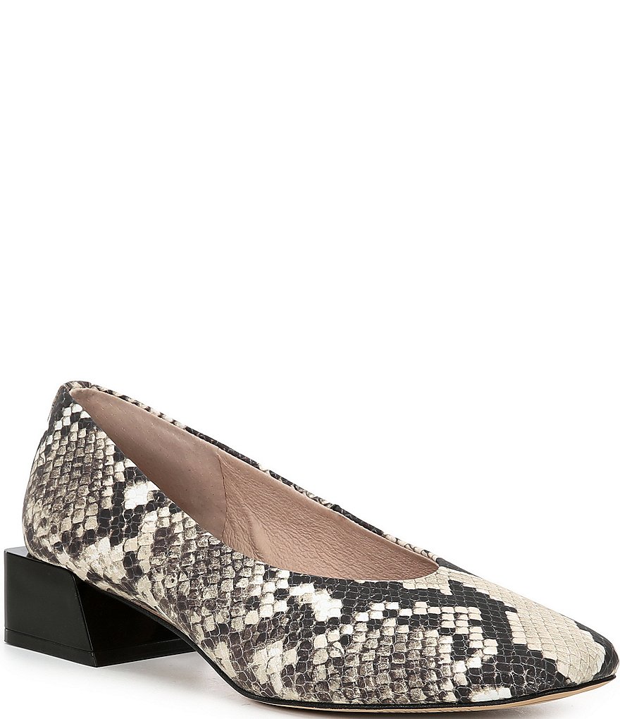 Gianni Bini Walt Snake Print Square Toe Block Heel Pumps Dillard s