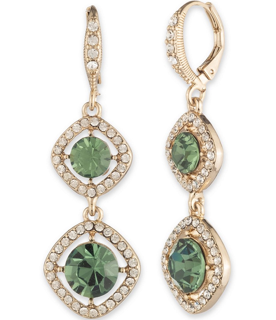 Givenchy Crystal Double Drop Earrings