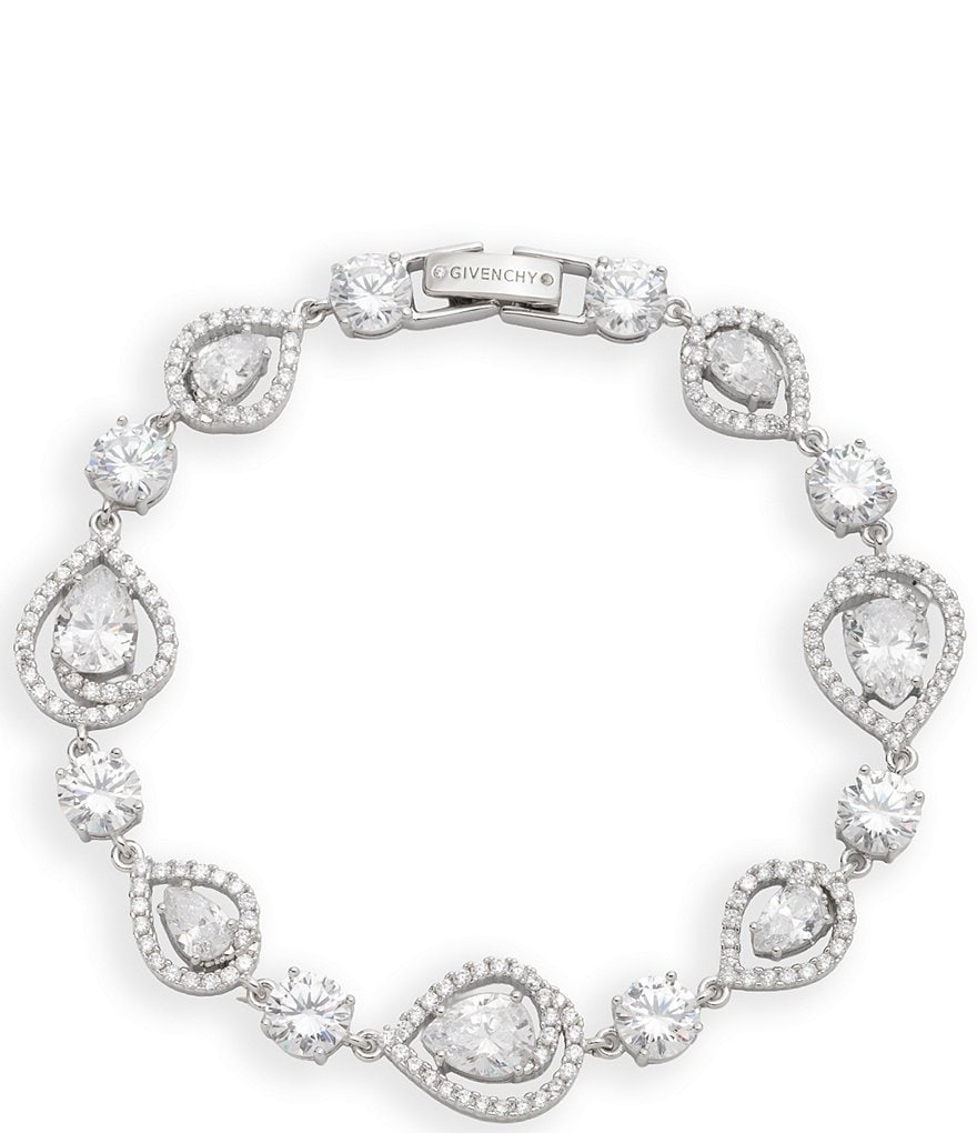 Givenchy Silver Tone Crystal CZ Flex Line Bracelet