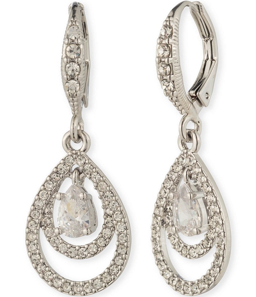 Givenchy Silver Tone Crystal Orbital Drop Earrings | Dillard's Givenchy Silver Tone Crystal Orbital Drop Earrings | Dillard's