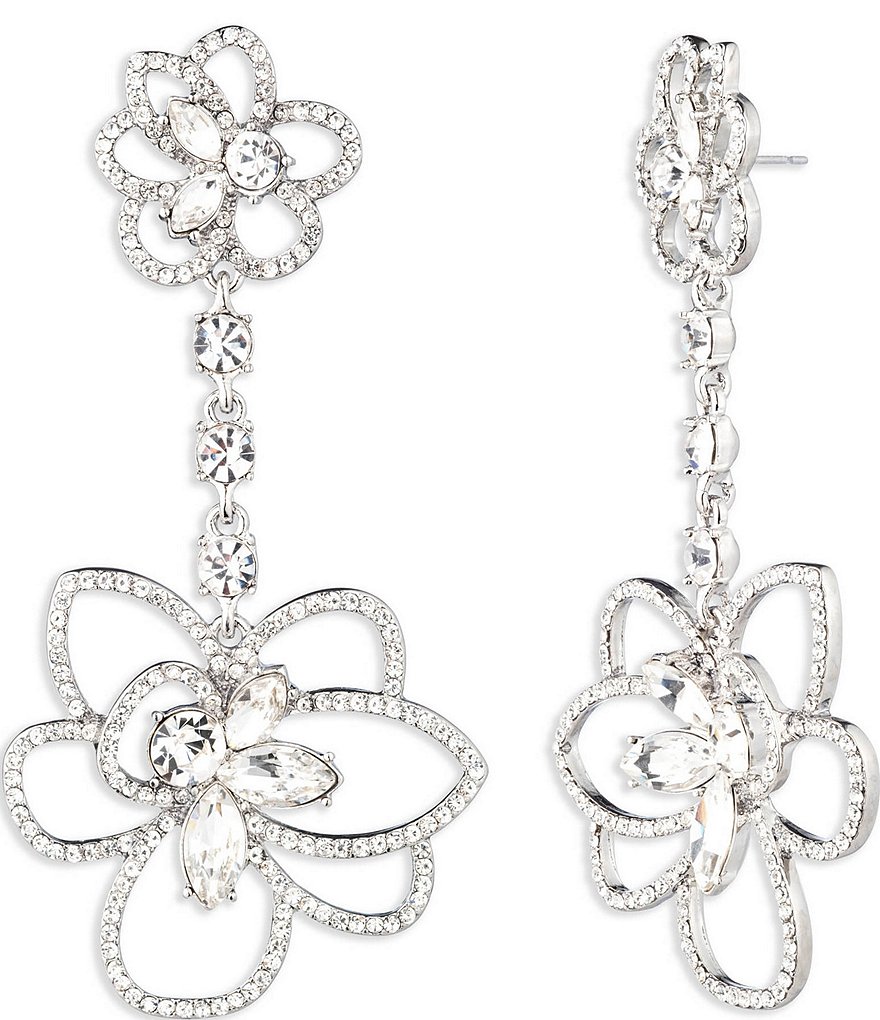 Givenchy Silver Lock Small Crystals Hoop Single Earring