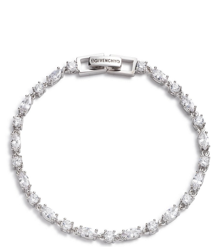 Givenchy Silver Tone Crystal Tennis Flex Line Bracelet | Dillard's
