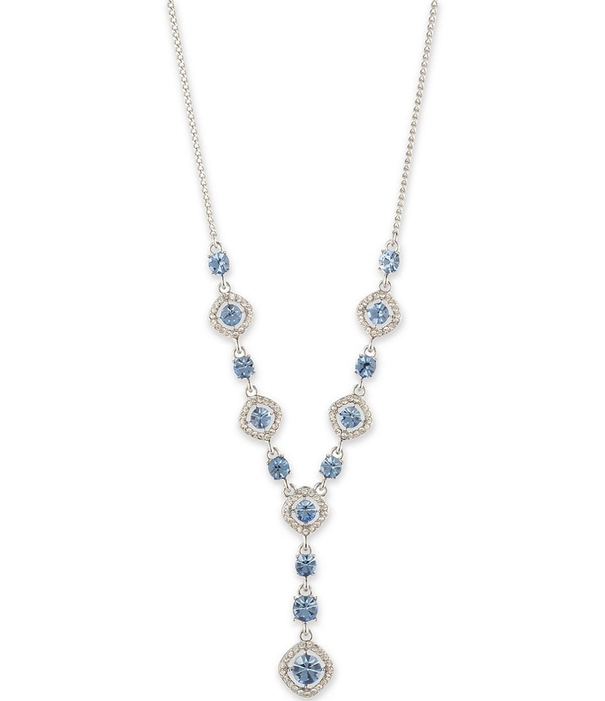 Givenchy Silver Tone Light Sapphire Y Necklace | Dillard's