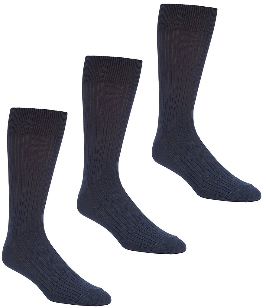 Roundtree & Yorke Gold Label Roundtree & Yorke Solid Over-the-Calf Dress  Socks 3-Pack