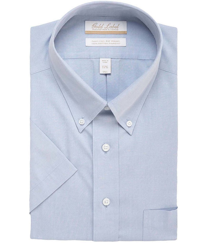 Gold Label Roundtree & Yorke Non-Iron Full-Fit Button-Down Collar Solid ...