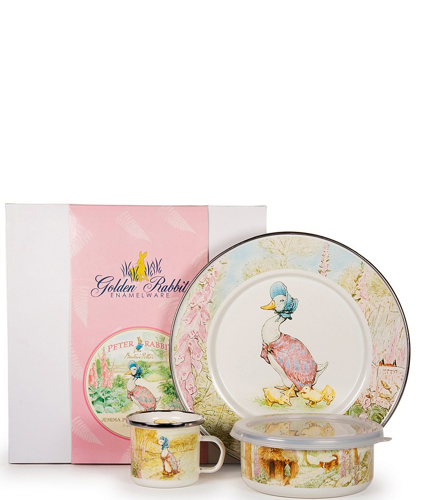 Golden Rabbit Enamelware Jemima Puddle-Duck Child Set | Dillard's