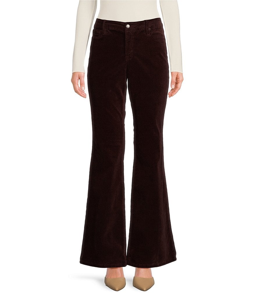 Brown Corduroy Low-Rise Flare Pants