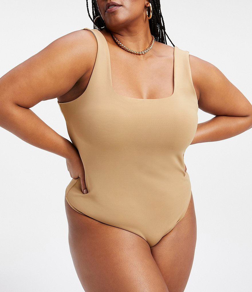 Good American WHITE Women's Modern Tank Scuba Thong Bodysuit, 3/Large 