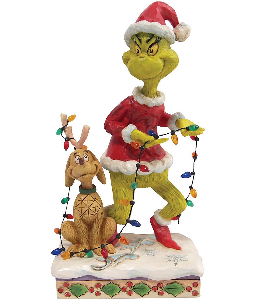 Grinch by Jim Shore Collection Grinch & Max Wrapped in Light Figurine