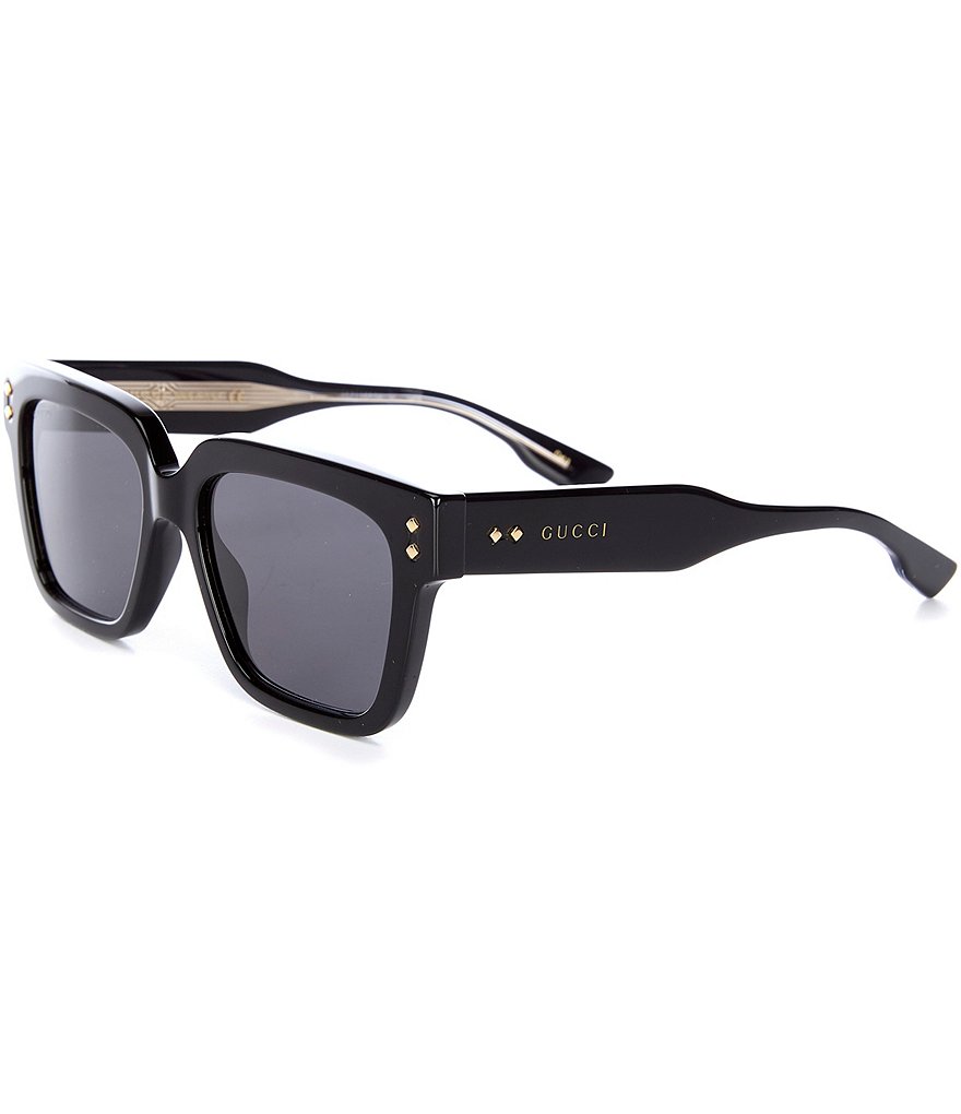 Gucci Monochromatic Rectangle Sunglasses w/ Interlocking G Temples