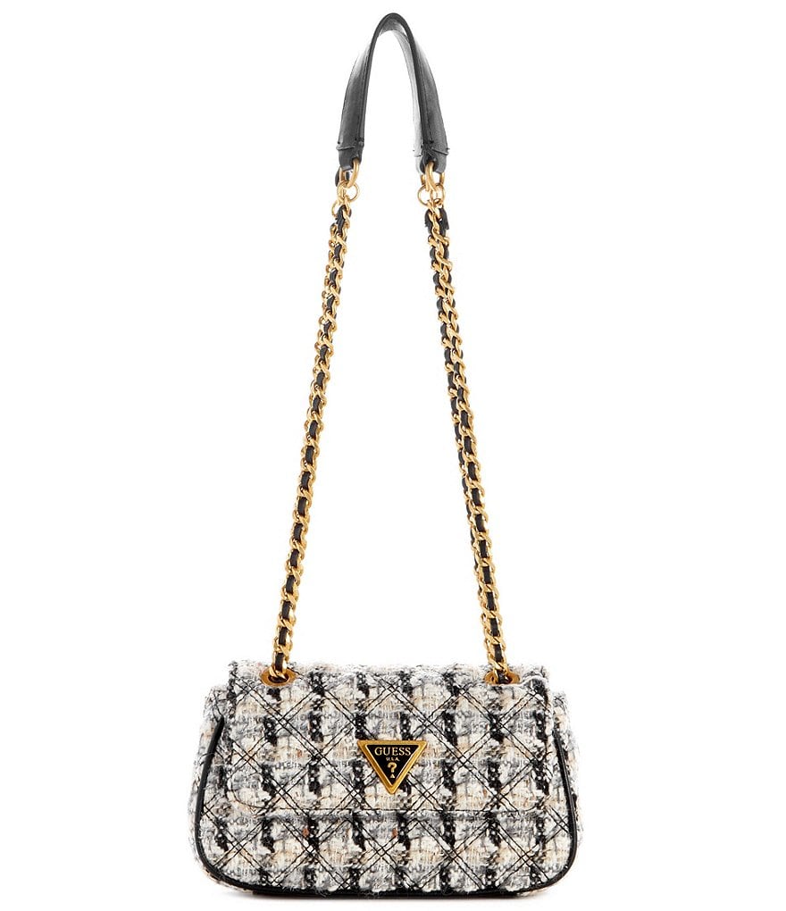 Guess Giully Quilted Tweed Micro Mini Crossbody Bag